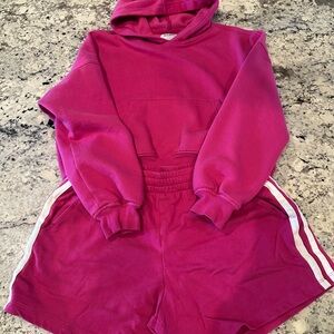 Old Navy Fuchsia Pullover Hoodie & Shorts Set